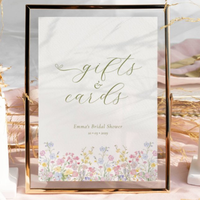 Póster Boho Bridal Shower Gifts Cards Tabletop Sign (Subido por el creador)