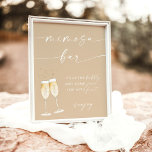 Póster Boho Bridal Shower Mimosa Bar Rótulo<br><div class="desc">Este Rótulo Mimosa Bar cuenta con una caligrafía minimalista muy moderna,  perfecta para ver en su ducha o en la estación de eventos. El texto y los colores de fondo son completamente editables —> haga clic en el botón "Personalizar más adelante" para editar!</div>