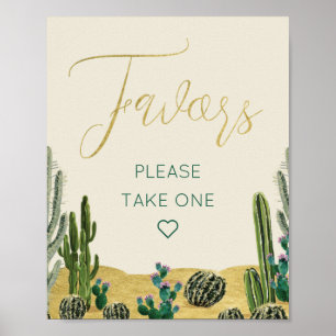 Póster Boho Cactus Baby Shower favorece al Rótulo