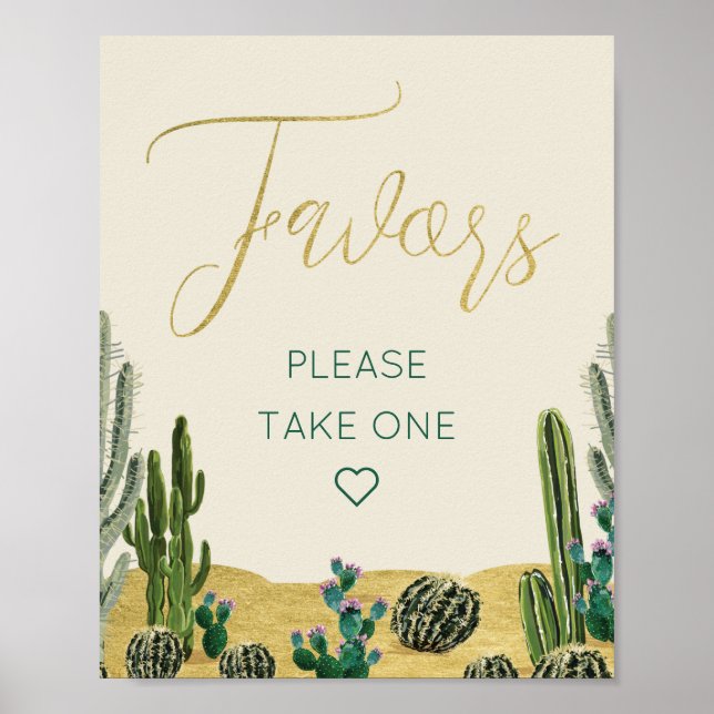 Póster Boho Cactus Baby Shower favorece al Rótulo (Frente)