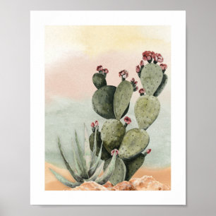 Póster Boho Cactus Nursery Poster
