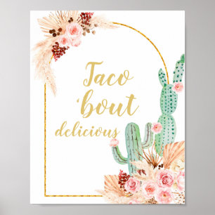 Póster Boho Cactus Taco está delicioso