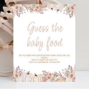 Póster Boho Calabaza Baby Shower Adivina El Rótulo De Com
