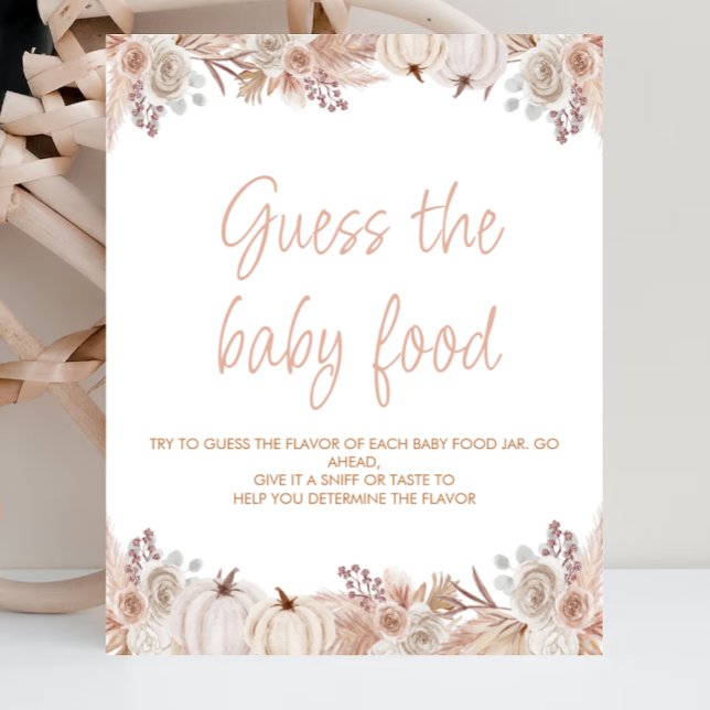 Póster Boho Calabaza Baby Shower Adivina El Rótulo De Com (Subido por el creador)