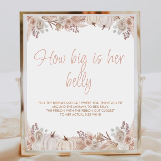 Póster Boho Calabaza Baby Shower Qué Grande Es Su Rótulo  (Subido por el creador)