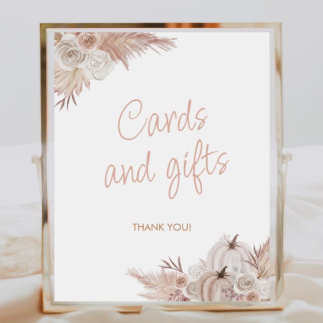 Póster Boho Calabaza Baby Shower Tarjetas Y Regalos Rótul (Subido por el creador)