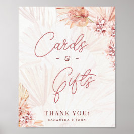Póster Boho Cards and Gifts Pampas Grass Table Boda