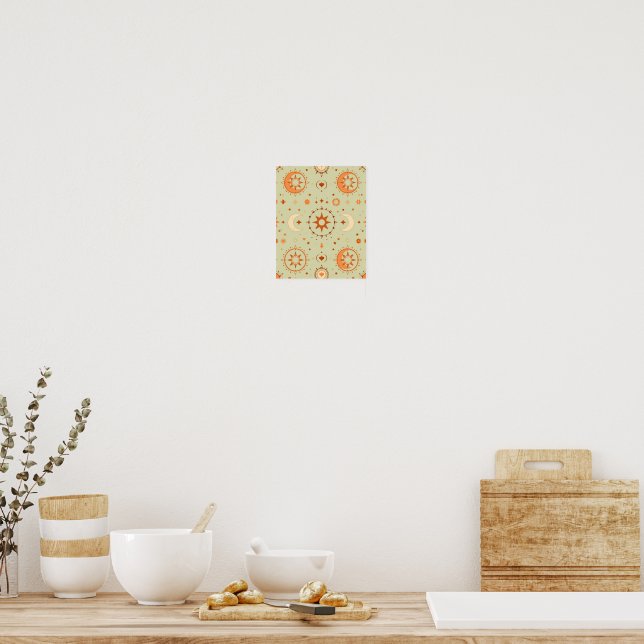 Póster Boho Celestial Wall Art | Espiritual del Sol y la  (Cocina)