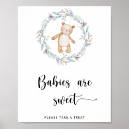 Póster Boho chic bear babies are sweet
