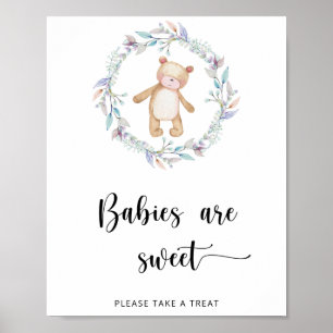 Póster Boho chic bear babies are sweet