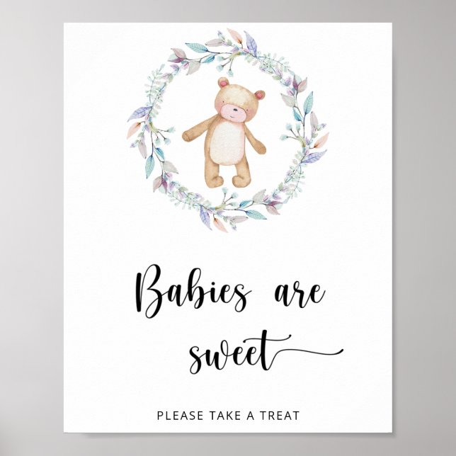 Póster Boho chic bear babies are sweet (Frente)