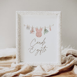 Póster Boho Chica Baby Ropa Tarjetas Baby Shower y Regalo