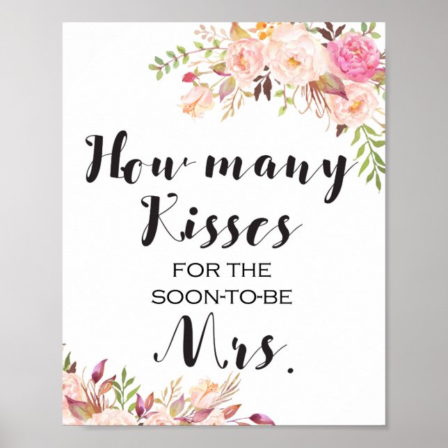 Póster Boho ¿Cuántos besos tiene el Rótulo del juego? (Frente)