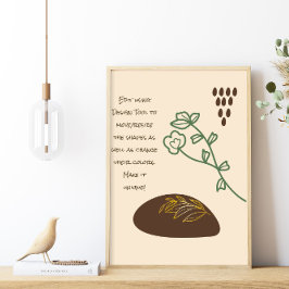 Póster Boho da forma a simple cita de la flor verde