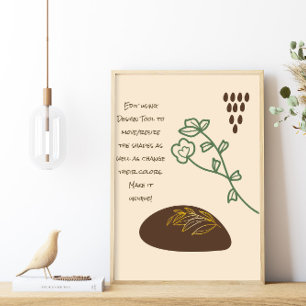 Póster Boho da forma a simple cita de la flor verde