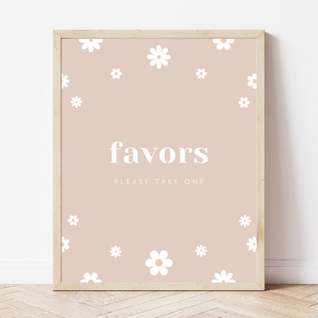 Póster Boho Daisy favorece el Rótulo de la fiesta de cump (Subido por el creador)