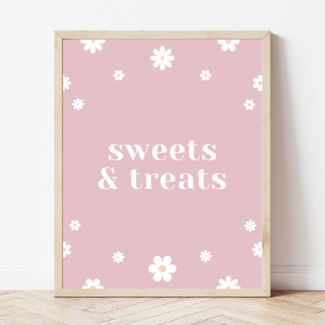 Póster Boho Daisy Sweets & Tratos Rótulo de fiesta de cum (Subido por el creador)
