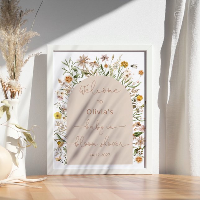 Póster Boho de flores silvestres en Baby Shower en flor (Subido por el creador)