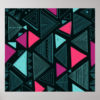 Póster Boho de la tribu étnica: Doodle Vintage.