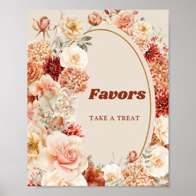 Póster Boho de otoño especias del jardín naranja favores  (Frente)