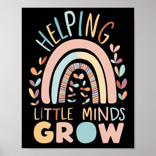 Póster Boho de regreso a la escuela ayuda a los pequeños  (Frente)