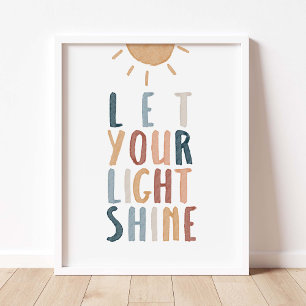 Póster Boho deja que tu luz brille poster