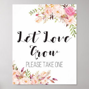 Póster Boho Dejemos que el amor crezca, saboree un Rótulo