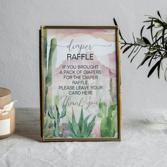 Póster Boho Desert Cactus Baby Shower Diaper Raffle Rótul (Subido por el creador)
