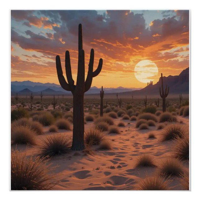 Póster Boho Desert Sunset (Anverso)