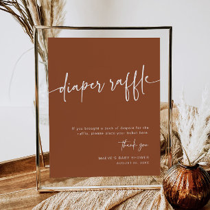 Póster Boho Diaper Raffle Rótulo Mínimo Resto moderno