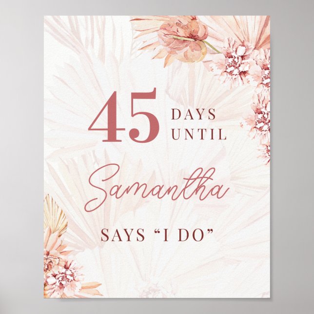 Póster Boho Días Florales Hasta Que Hago Ducha De Novias  (Frente)