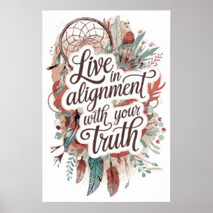Póster Boho Dreamscape vive en armonía con tu verdad
