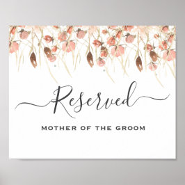 Póster Boho Dried Watercolor Floral Boda
