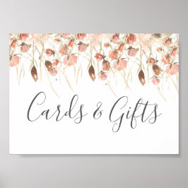 Póster Boho Dried Watercolor Floral Boda