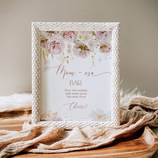 Póster Boho ducha de bebé con flores Bar Momosa (Subido por el creador)