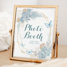 Póster Boho Dusty Blue Butterfly Fantasma fértil Booth