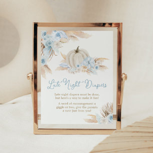 Póster Boho Dusty Blue Pumpkin Tarde Noche Diapers