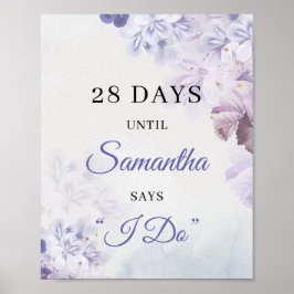 Póster Boho Dusty purple lavender lilac spring Contdown