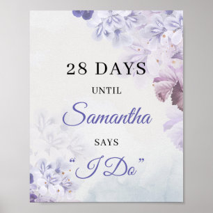 Póster Boho Dusty purple lavender lilac spring Contdown