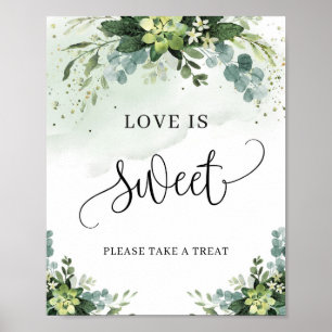 Póster Boho el amor suculento de la vegetación floral es