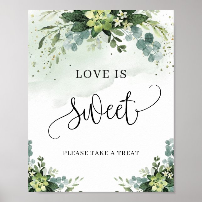 Póster Boho el amor suculento de la vegetación floral es  (Frente)