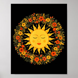 Póster Boho Espiritual Sol Bonito Bohemians Celestiales H