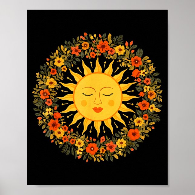 Póster Boho Espiritual Sol Bonito Bohemians Celestiales H (Frente)