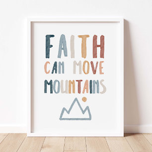 Póster Boho Faith puede mover sus montañas poster