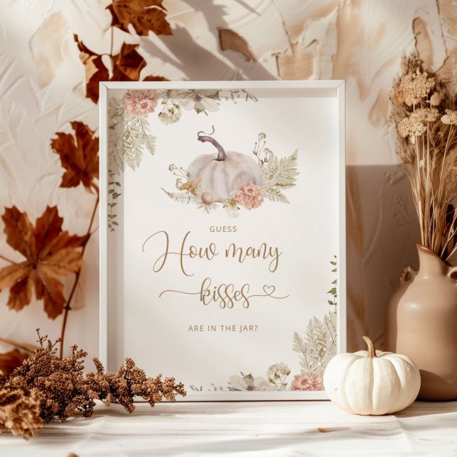 Póster Boho Fall adivina cuántos besos en el frasco (Subido por el creador)