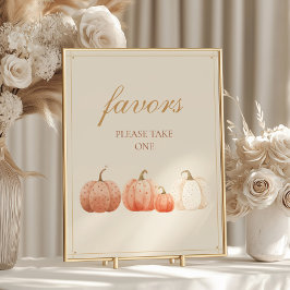 Póster Boho Fall Polka Dot Pumpkins Baby Shower Favor