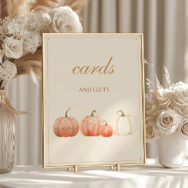 Póster Boho Fall Polka Dot Pumpkins Tarjetas y Regalos