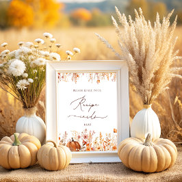 Póster Boho Fall Pumpkin Dejar Su Tarjeta De Receta Aquí