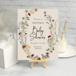 Póster Boho Floral Baby Shower