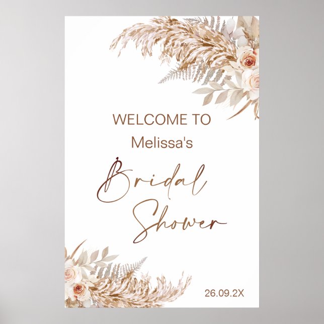 Póster Boho Floral con la ducha nupcial de bienvenida de  (Frente)